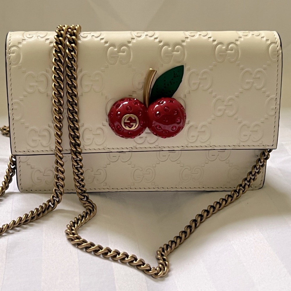 Authentic Gucci Cherry Signature Mini Shoulder Bag